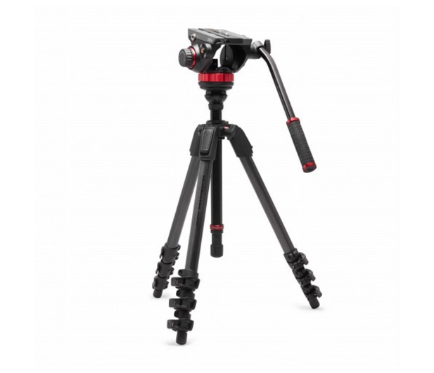 Manfrotto 055 Video Carbon Black z głowicą 502AH - 1486314 - zdjęcie